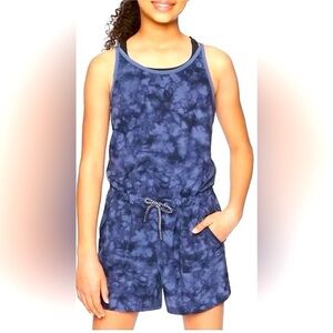 Athleta Girl Blue Tie Dye Romper One Piece Active Size Girls 8-10